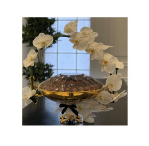 Plateau de service à chocolat en métal poli or de la meilleure qualité bol de service doux au design fabuleux pour accessoires de vaisselle d'hôtel - Product Image 1
