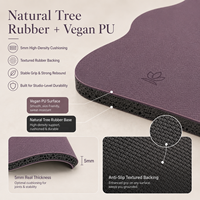 Tapis de yoga Elite Studio Capsule Wavy Pill de forme ovale, en PU premium avec base en caoutchouc naturel antidérapante, pour l'alignement de la colonne vertébrale et les étirements