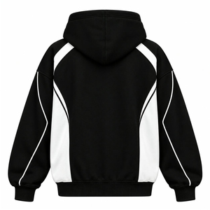Sudadera con capucha y cremallera completa para hombre, estilo urbano, diseño casual deportivo, proveedor mayorista de prendas en blanco - Product Image 1