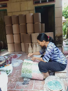 หวายไข่เปลือกแล็กเกอร์ให้บริการถาดที่มีการจัดการหนังขายส่งทำในเวียดนาม - Product Image 5