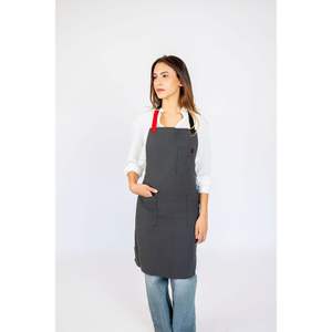 Tablier de travail gris HAI en toile de coton robuste, personnalisable et brodé, pour la restauration, les chefs, les barbiers, le nettoyage et la peinture - Product Image 1