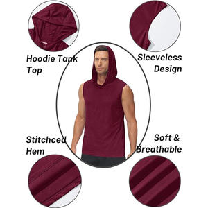 Camiseta sin Mangas con Capucha para Hombre, Camiseta Deportiva para Gimnasio, Entrenamiento y Ejercicio, Camiseta Deportiva para Fisicoculturismo - Product Image 2