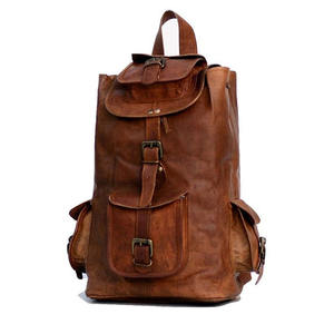 Mochila de cuero PU estilo Vintage impermeable Unisex cuero genuino algodón suave bolsa de viaje escolar cierre de cremallera marco externo - Product Image 4