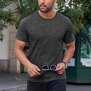 T-shirts pour hommes, entraînement technique, décontracté, noir, évacuation rapide de l'humidité, col rond, manches courtes, gymnastique, course athlétique - Product Image 1