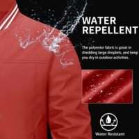 Chaqueta Bomber Larga Roja Personalizada para Hombre, Cuello Alto, Cierre de Cremallera, Resistente al Viento, Ropa Casual para Exteriores, Material de Lona y Poliéster, Color Sólido