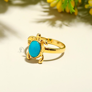 Men's Fashion <b>Ring</b> with Natural <b>Turquoise</b> Gemstone 925 Solid Sterling Silver Fine Jewelry Oval Cut Diamond Shape - Product Image 3