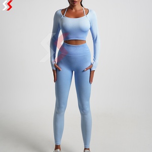 Wholesale Seamless Women Ribbed Quick Dry Breathable Running Workout Gym Fitness Sports Yoga <b>Leggings</b> <b>Cheap</b> Price OEM Custom - Product Image 4