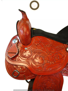 Selle de course de baril en cuir véritable de qualité supérieure Western DD fabriquée à la main légère et confortable Rodeo Performance Riding Show High - Product Image 3