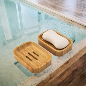 Porte-savon de salle de bain en bambou de style moderne avec couvercle en bois, boîte de drainage pour une organisation pratique - Product Image 2