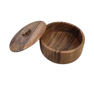 Pot de service en bois de qualité durable Bol de chocolats aux dattes avec couvercle Vente en gros Ustensiles de cuisine de haute qualité Bol de service aux dattes - Product Image 2