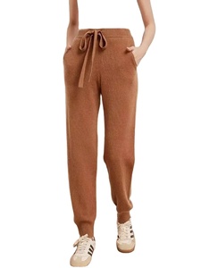 Pantalones de chándal deportivos informales de verano para mujer, versión coreana de punto de lana 100% con pierna pequeña y Parte delantera plana, pantalones de Cachemira de moda - Product Image 2