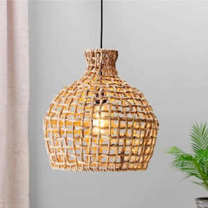 โคมไฟทรงกลมธรรมชาติ-วัสดุผักตบชวาแขวนโคมไฟทรงกลมเหมาะสำหรับการตกแต่งห้องนั่งเล่น - Product Image 1
