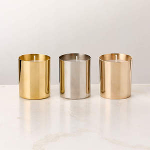 Tarros para velas de Metal pulido dorado de lujo modernos, tarros para hacer velas, perfectos para decoración del hogar, sala de estar, cafetería, vajilla, frascos - Product Image 3