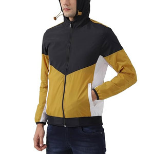 Vestes pour hommes à col montant et blocs de couleur, style urbain, respirantes, imperméables, avec logo frontal - Prix de gros - Product Image 3