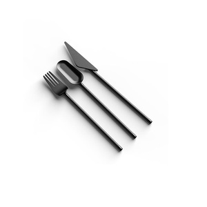 Ensemble de couverts décoratifs en acier inoxydable fini argent Finition peinte moderne avec plusieurs tailles et motifs façonnés Couverts - Product Image 2