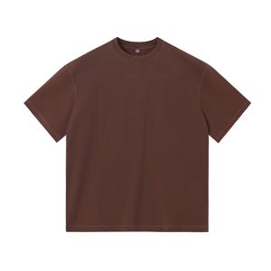 T-shirts pour hommes 100% coton, vintage, col rond, surdimensionnés, jersey côtelé, motif uni, marque privée, fil teint, sérigraphie - Product Image 5