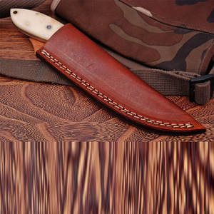 มีดสกินเนอร์เหล็กดามัสกัสทำด้วยมือพร้อมที่จับที่สะดวกสบายสำหรับการล่าสัตว์การถลกหนังและกิจกรรมกลางแจ้ง - Product Image 6