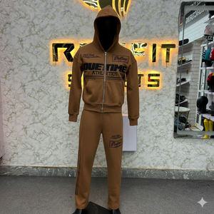 Chándal con cremallera de bajo precio exigido por el cliente de diseño de alta calidad de alto impacto para Hombres estilo único nuevo diseño chándales para hombres - Product Image 4