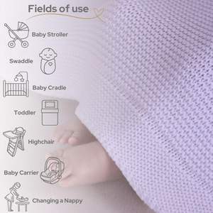 Manta Bebé Alina - 80x100cm (100% Algodón Orgánico-380gr) Blanco - Product Image 2