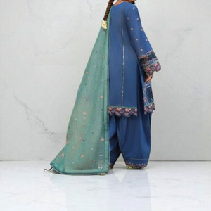 Salwar Kameez décontracté brodé de haute qualité pour femmes, tenue trois pièces prête à l'emploi avec Dupatta et pantalon - Product Image 4