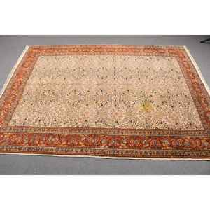 Alfombra Turca de 5x6.9 pies, Alfombra de Lana Vintage con Camuflaje Naranja y Azul - Product Image 2