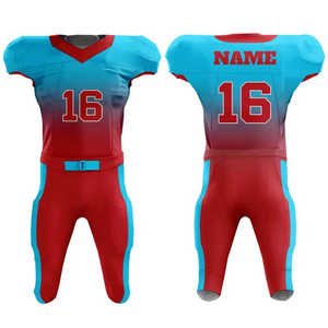 Ensemble de maillot et short de football américain personnalisé par sublimation OEM, imprimé, anti-bactérien, séchage rapide, tissu respirant - Product Image 1