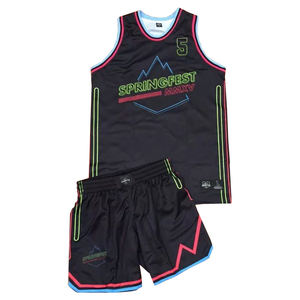 Uniforme de Baloncesto Sublimado Personalizado, Transpirable, Conjunto de Camiseta y Pantalones Cortos para Hombre, Ropa Deportiva Unisex 100% Poliéster - Product Image 1