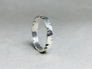 Anillo de banda ondulada hecho a mano de Plata de Ley sólida 925, diseño Vintage único en zigzag, diamante, joyería de boda geométrica de moda para - Product Image 5