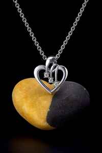 925 Sterling Silver 14K Gold Vermeil Christian <b>Open</b> <b>Heart</b> Charm Pendant Pave CZ Diamonds Elegant Love <b>Necklace</b> Romantic - Product Image 5