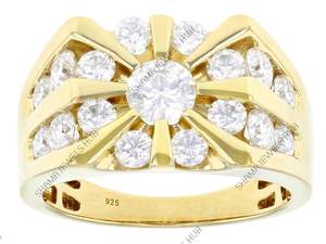 Anillo Chapado en Oro de 18K para Hombre, Anillo de Compromiso con Diamantes, Plata de Ley 925, Zirconia Cúbica, Anillos de Boda para Hombre - Product Image 5