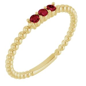 แหวนประดับลูกปัดสตูลเลอร์ 14KY รุ่น 123113:641P สำหรับสวมใส่ทุกวัน - Product Image 1