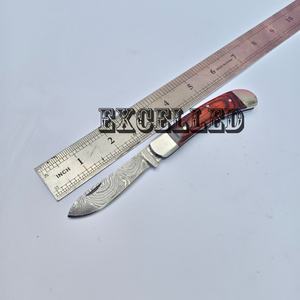Navaja Plegable de Bolsillo de Acero de Damasco Hecha a Mano con Funda de Cuero, Grado Industrial OEM, Garantía de 3 Años, Cuchillos al por Mayor para Regalo - Product Image 5