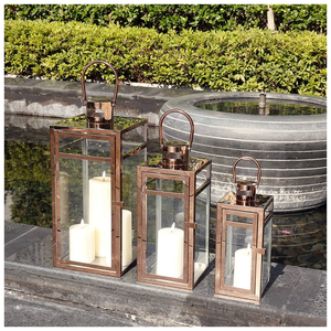 Nouvelle lanterne meilleure conception lanterne noire en fer marocain avec verre coloré pour la maison et les lanternes de sol de décoration de table de Noël - Product Image 1