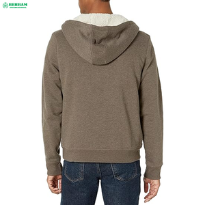 Sweat à capuche unisexe épais 100 % coton avec fermeture éclair, en polaire thermique respirant, séchage rapide, anti-rétrécissement, impression en relief, tissu français, OEM, hiver - Product Image 5