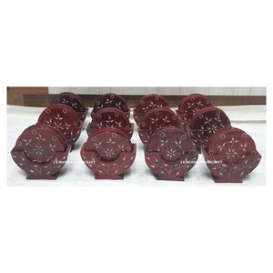 ชุดจานรองแก้วหินสบู่ธรรมชาติดีไซน์ดอกไม้แกะสลักด้วยมือหรูหราออกใหม่สำหรับเป็นของขวัญทางธุรกิจ - Product Image 4