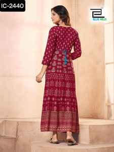 Hot Selling New Indian Women Wear Kurti <b>Dress</b> with Embroidery Wear at Wholesale Price Anarkali Style Rayon Kurtis for Women - Product Image 6
