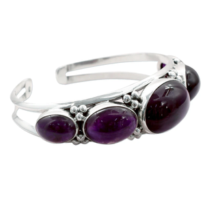 Handmade Amethyst Cuff <b>Bracelet</b> 925 <b>Sterling</b> <b>Silver</b> Fashion Jewelry for <b>Women</b> February month Birthstone Wholesale Price - Product Image 2