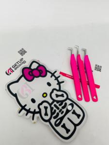 Tuile de cils en acrylique personnalisé et durable pour Halloween Hello Kitty avec aimant pour pince à épiler pour extension de cils Tuile de cils personnalisée disponible - Product Image 4