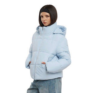 High Quality Slim Custom Women's Winter Bubble Puffer <b>Jacket</b> Casual Streetwear Hooded Thick Coat With Shiny Fabric New Condition - Product Image 2