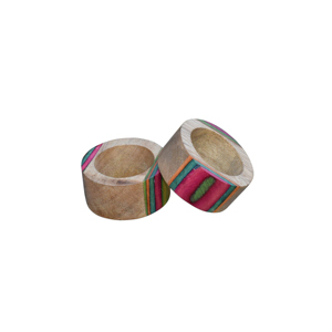 Anneaux de serviette en bois multicolores faits à la main porte-serviettes Design Vintage pour les dîners de tous les jours de mariage - Product Image 4