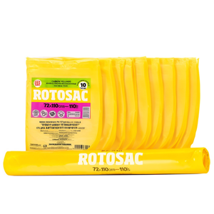 Rotosac Amarillo 972241HD Juego de 10 Bolsas de Basura de Plástico PE Resistentes de 110 Litros de Capacidad con Lazos para Uso Industrial, Cocina y Baño - Product Image 2