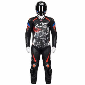 Traje de Motociclista de Cuero Sintético de Talla Grande, Ropa de Carreras de Motociclismo, Impresión Digital Duradera, Equipo de Protección, Ropa de Montar - Product Image 1