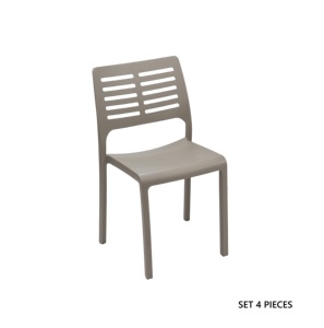SET 4 Modern <b>Stackable</b> Polypropylene Garden <b>Dining</b> <b>Chairs</b> 46.5x52.5x82cm Outdoor Home Furniture - Product Image 3