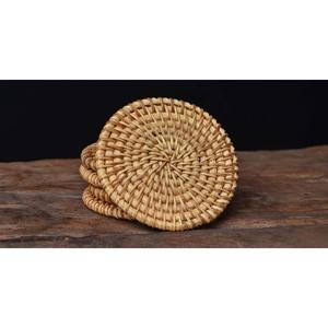 Support tissé à la main jute lin ovale osier boisson tasse sous-verres Table à manger tapis résistant à la chaleur pour la maison et le bureau - Product Image 6