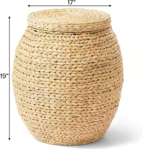Cesta de jacinto de agua, venta al por mayor, cesta decorativa ligera y duradera hecha a mano, respetuosa con el medio ambiente para regalo de vacaciones, suministro listo - Product Image 1