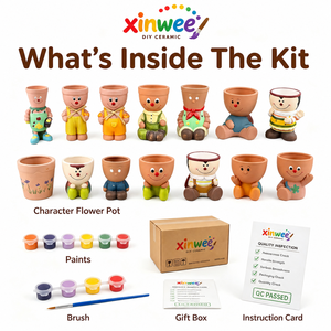 Kit de Pot de Fleurs en Céramique à Peindre Soi-même pour Enfants, Pot de Jardin en Terre Cuite DIY, Figurine, Ensemble d'Activités Artistiques et Artisanales - Product Image 2