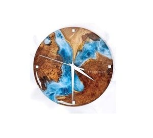 Horloge murale en bois massif et résine salon horloge créative minimaliste moderne chambre à la mode de qualité supérieure - Product Image 6