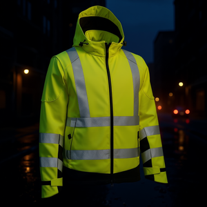 ELKA RAINWEAR <b>High</b>-<b>Visibility</b> M Size <b>Softshell</b> <b>Jacket</b> VISIBLE XTREME in Yellow/Black with Promotional Reflective Stickers Lights - Product Image 3