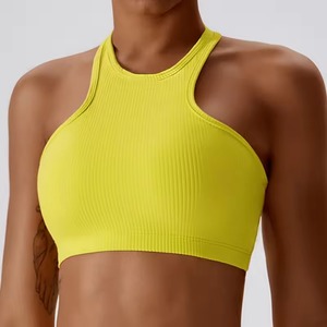 Soutien-gorge de sport sans manches pour femme, haute intensité, antichoc, pour yoga, course à pied et fitness, vente en gros personnalisée - Product Image 4