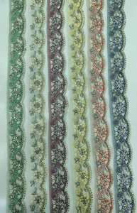 Cordones bordados a máquina hechos a medida en diferentes tipos de material de bordado adjunto y en seis colores - Product Image 2